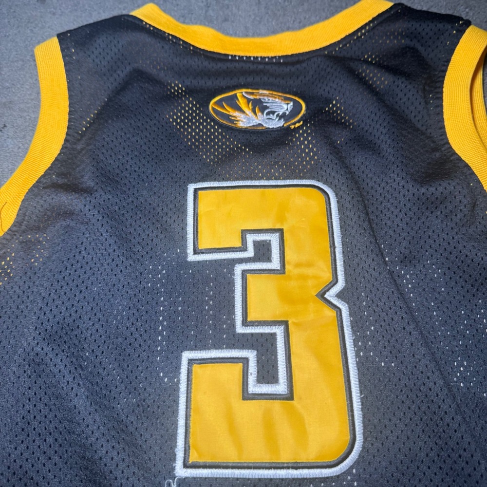 Colosseum Mizzou Tigers Basketball Jersey Mens XL Black Gold Missouri 3 Mesh - Picture 8 of 8